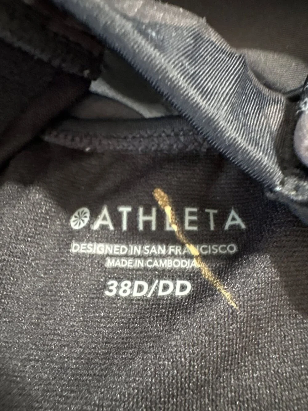 Athleta Freestyle Camo Tankini Top 38DD Camo Black Gray Racerback Swimsuit